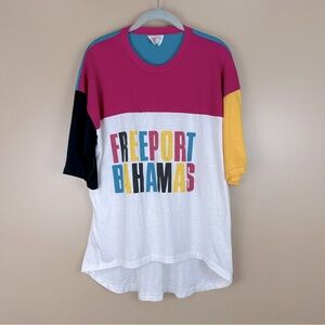 Vintage 80s Colorful Freeport Bahamas Vacation Oversized T-Shirt Medium